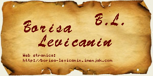 Boriša Levičanin vizit kartica
